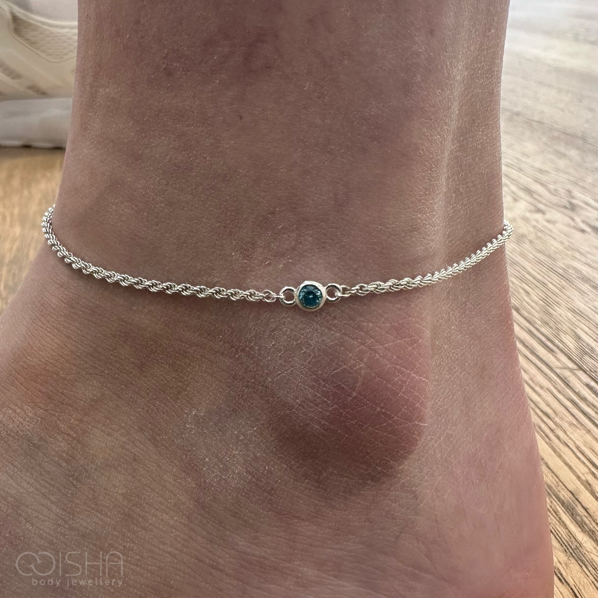 Perma Jewel Sterling Silver CZ Birthstone Connector 4mm