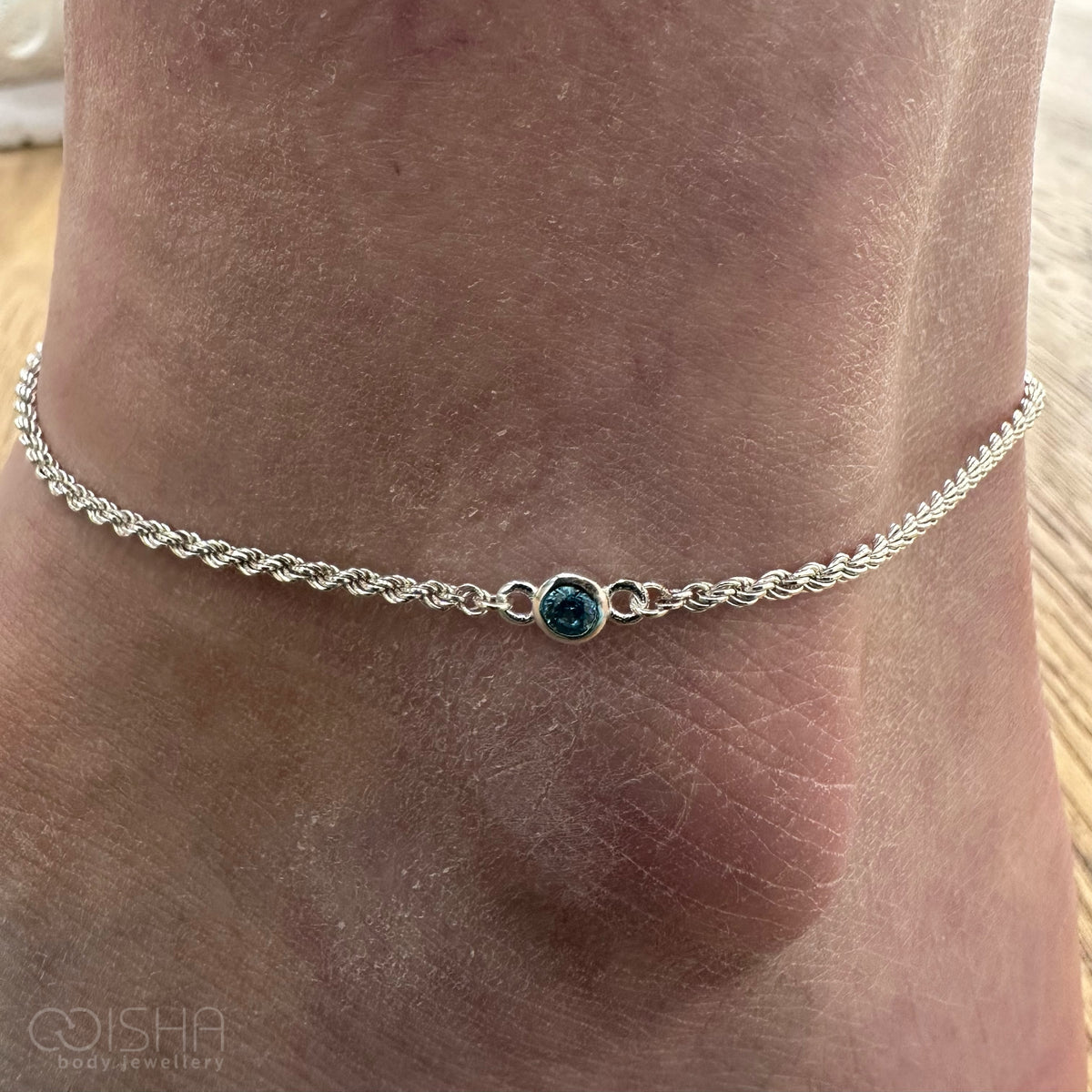 Perma Jewel Sterling Silver CZ Birthstone Connector 4mm