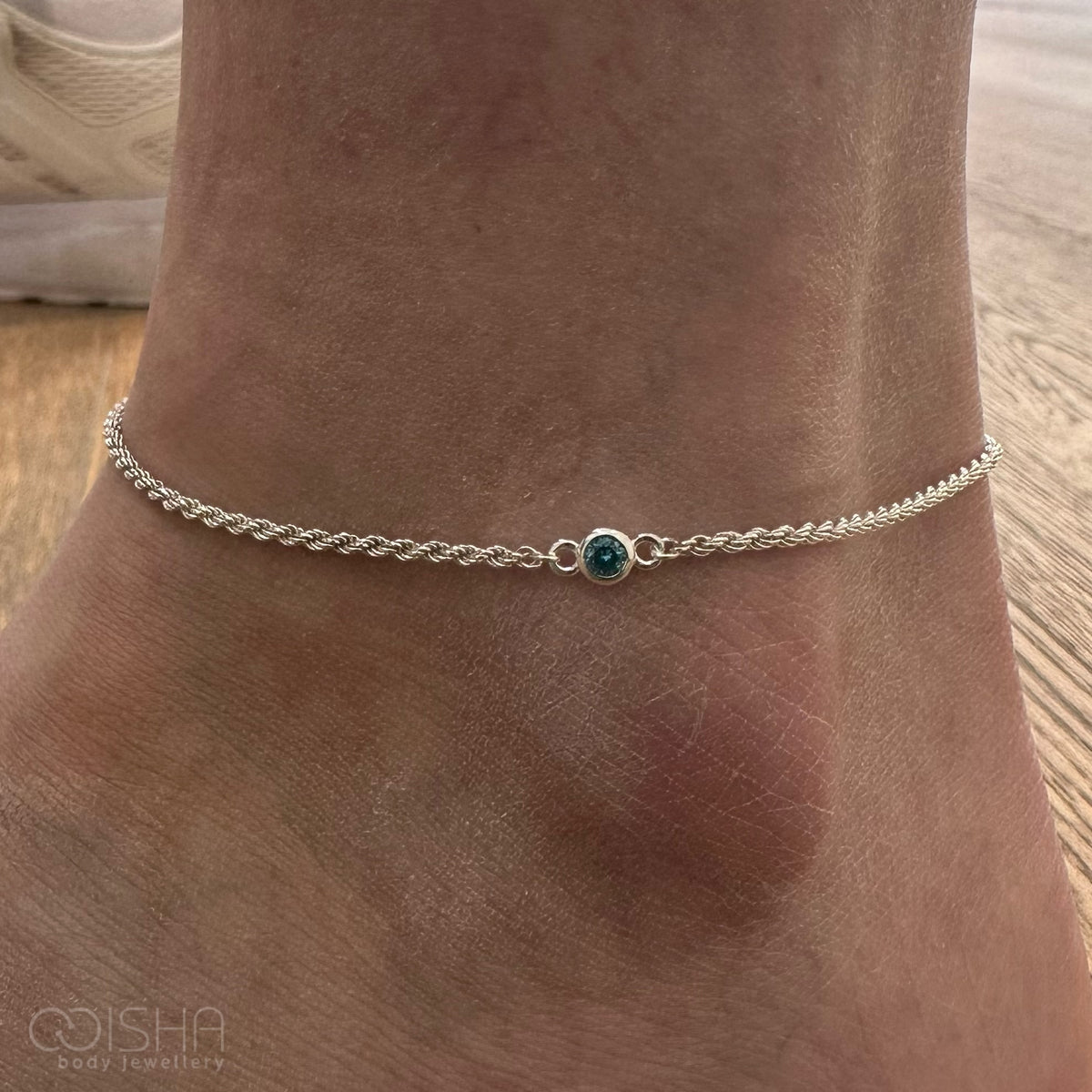 Perma Jewel Sterling Silver CZ Birthstone Connector 4mm