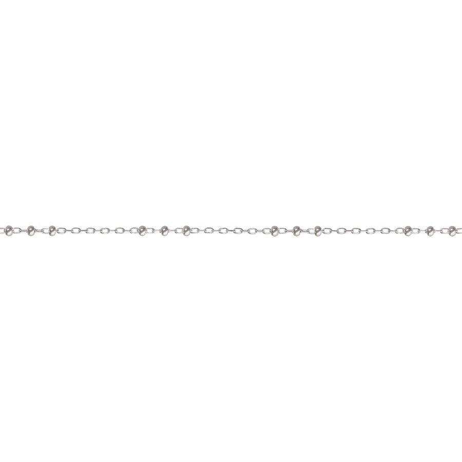 Perma Jewel Sterling Silver Satellite 1mm Beaded Cable Necklace Chain