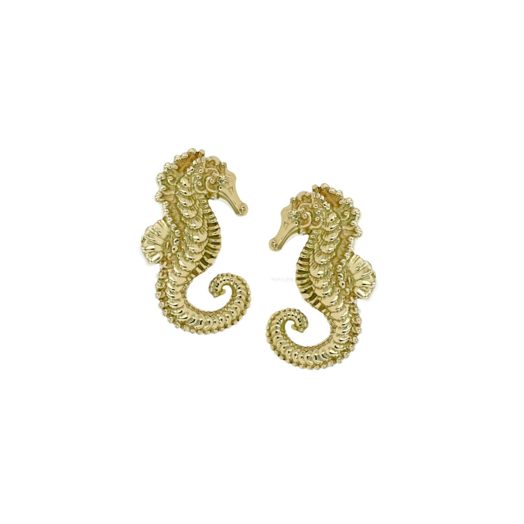 Anatometal 18ct Gold Seahorse End