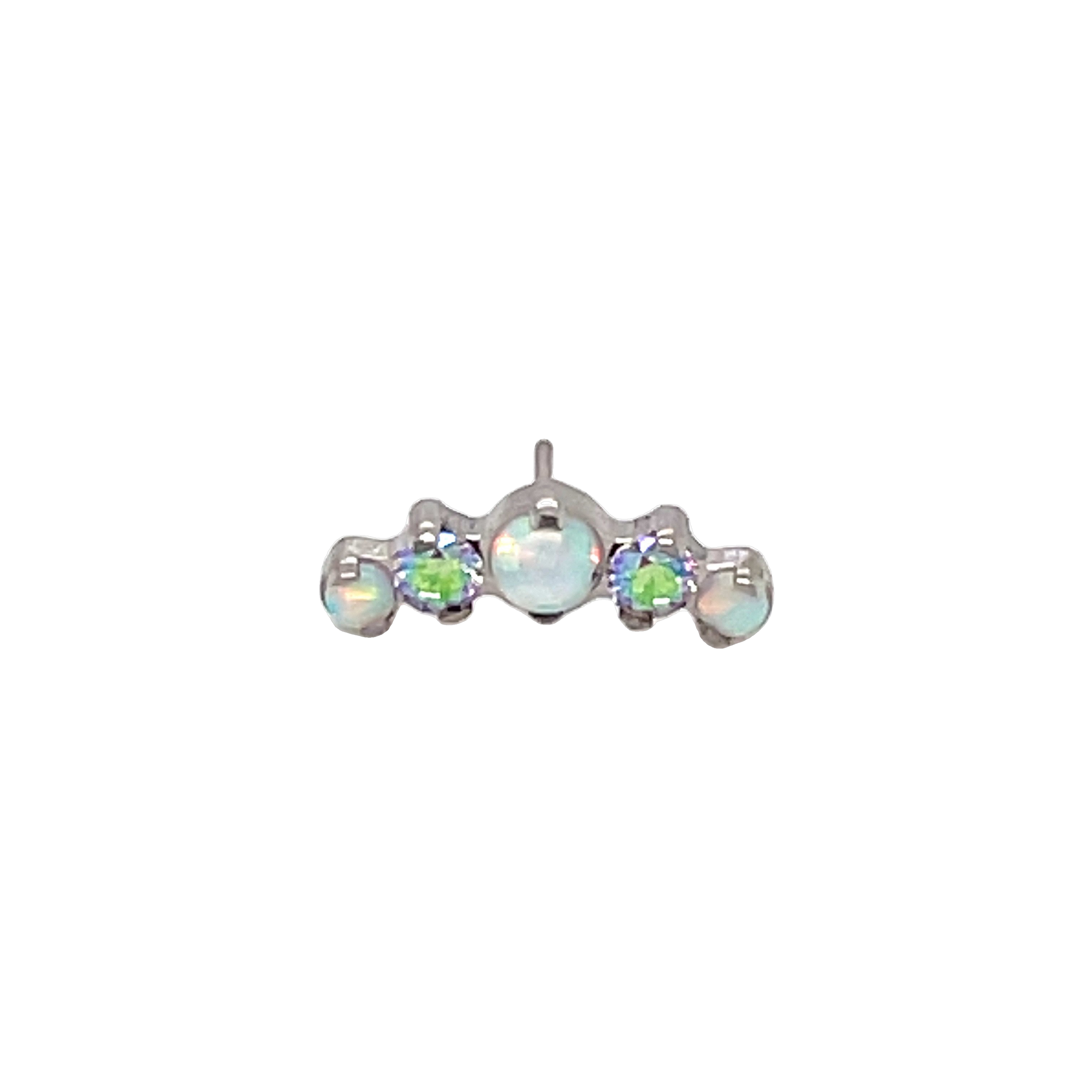 Industrial Strength Odyssey Prium in white opal and shine cz from isha body jewellery