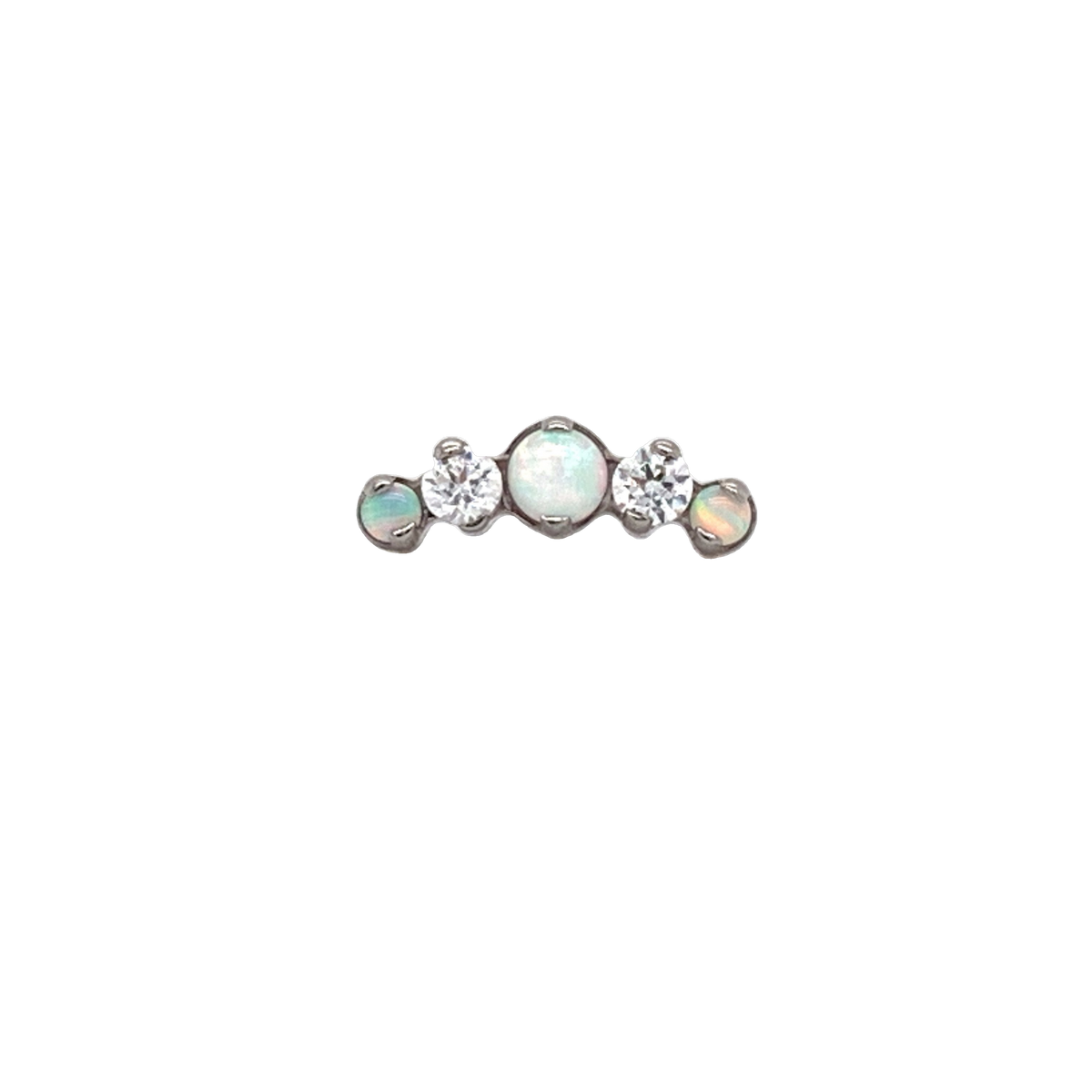 Odyssey Mini Prium White Opal End Threadless - Isha Body Jewellery