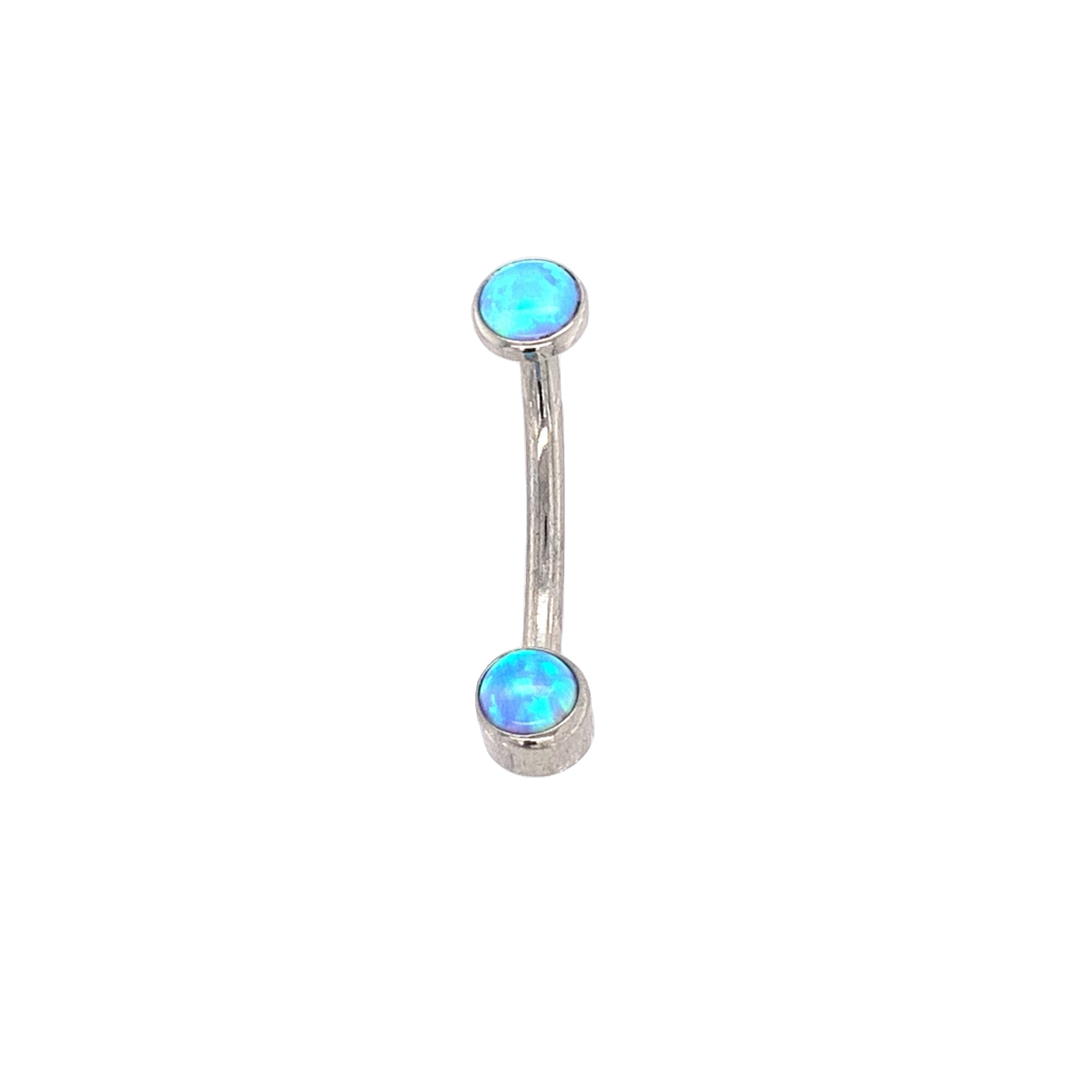 Industrial Strength Titanium Sky Blue Opal Cabochon Gem Curved