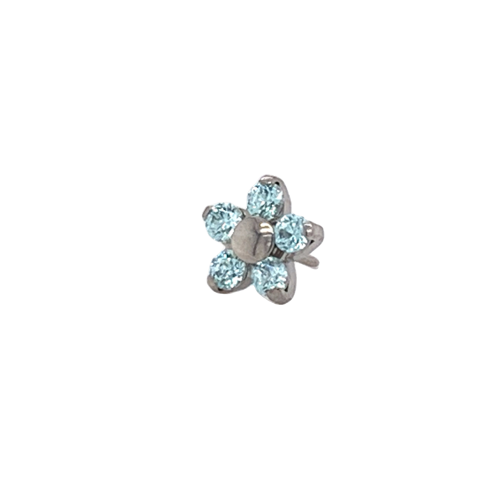 Neometal Frosty Mint Cz Flower End Threadless Attachment