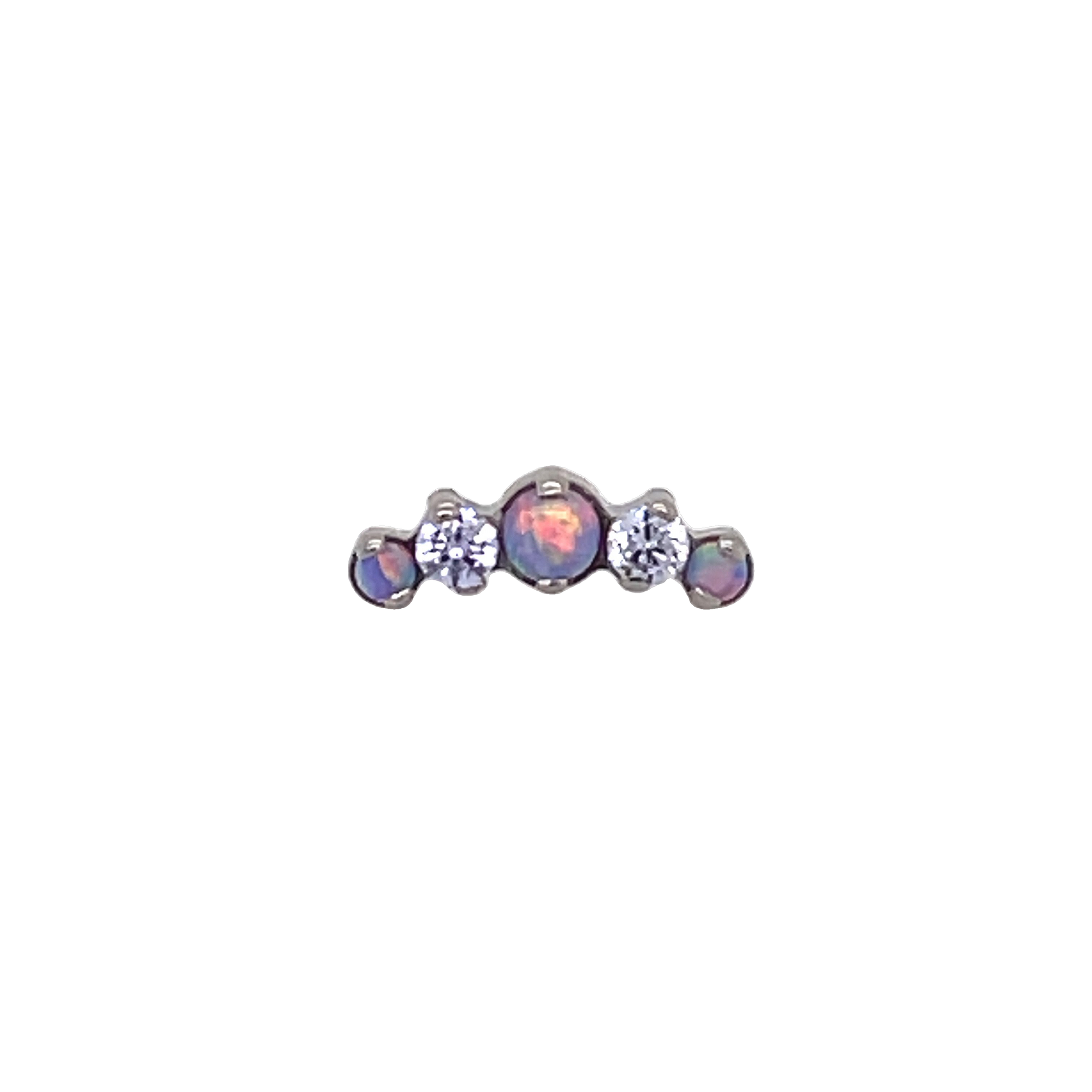 Industrial Strength Odyssey Mini Prium Light Lavender Opal & CZ End - Isha Body Jewellery
