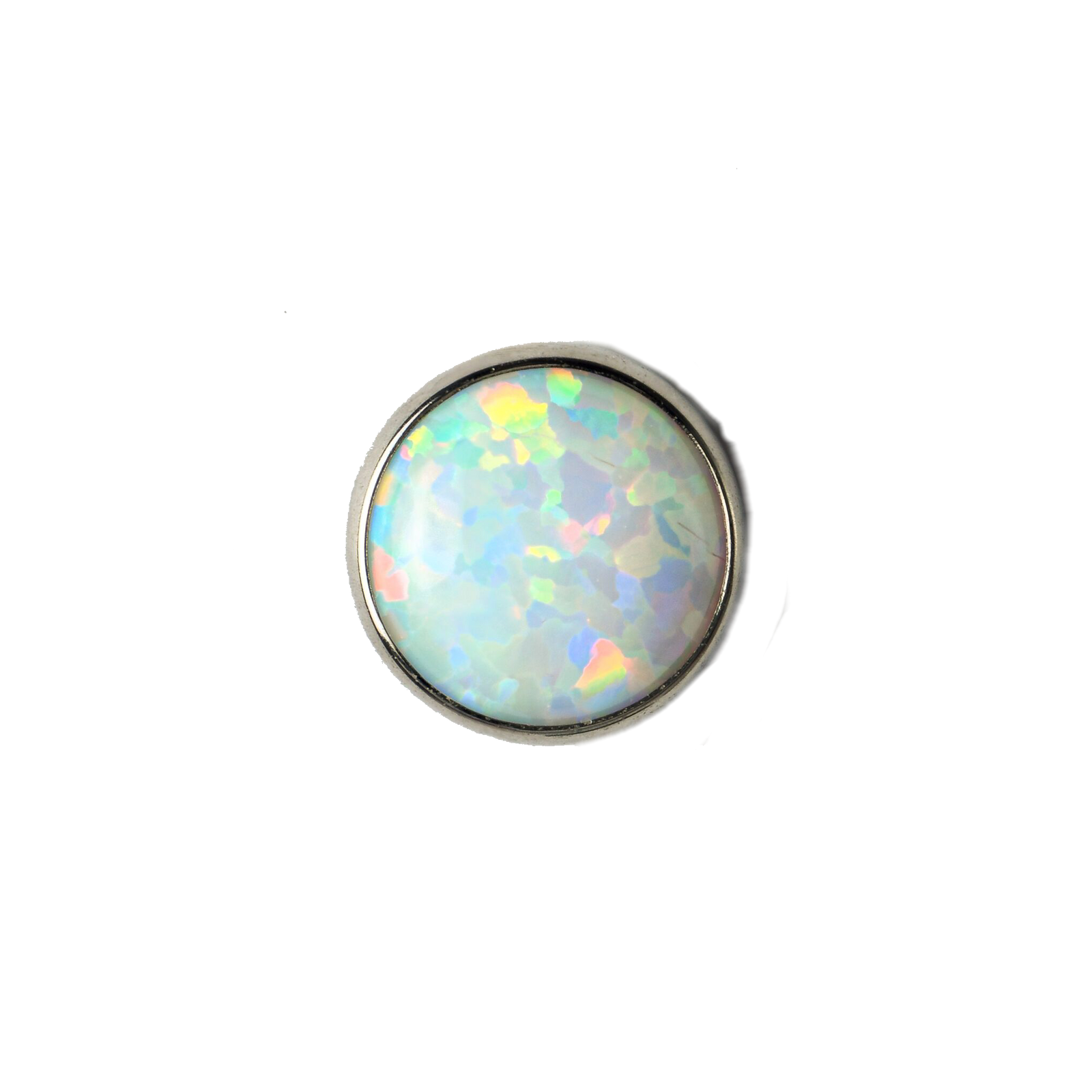 Titanium Flat Back Faux-Pal Cabochon Gem Ends THREADLESS - Isha Body Jewellery