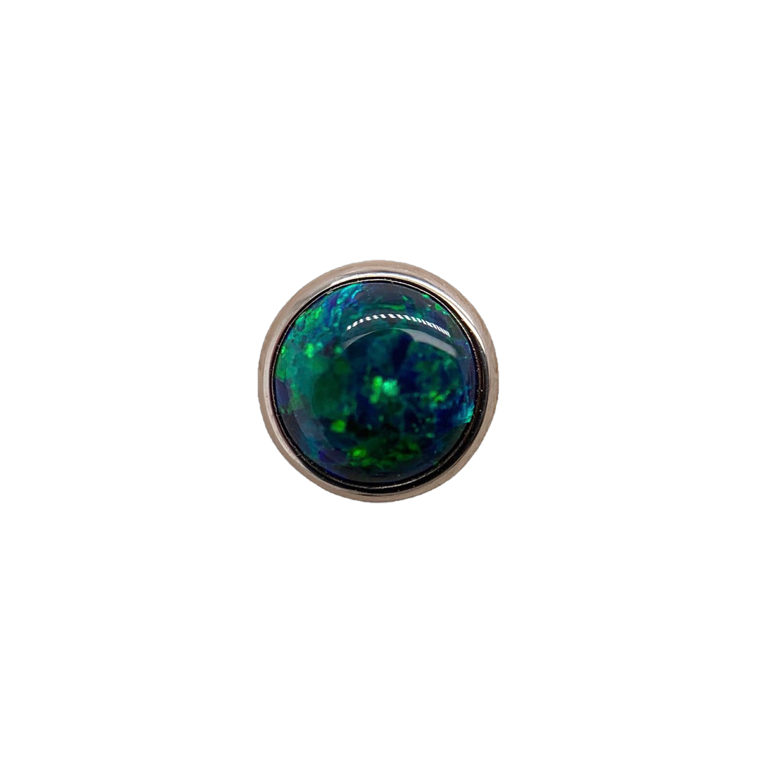 Titanium Black Opal Cabochon Gem End Bko / 2Mm 0.9Mm Attachment