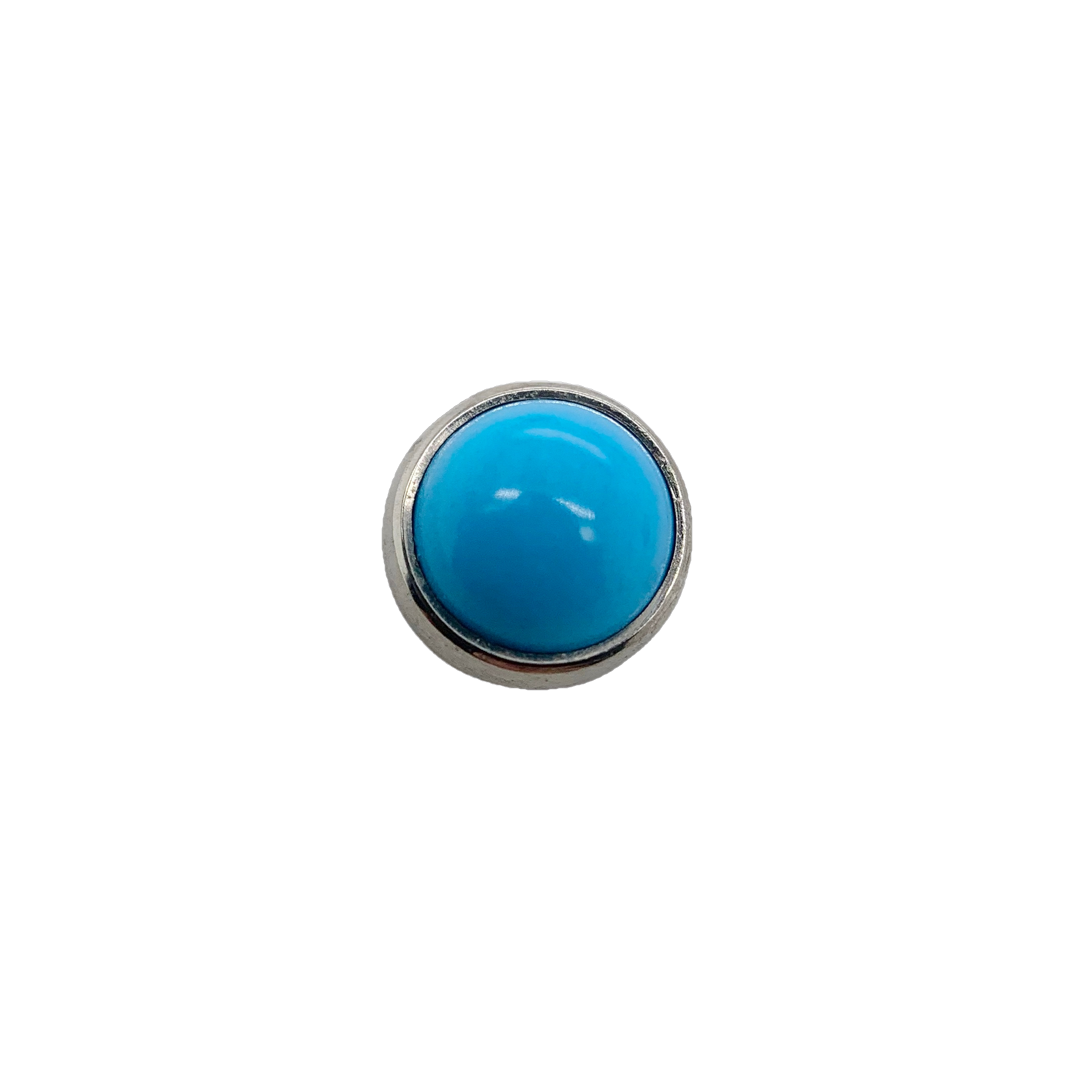 Titanium Flat Back Turquoise Cabochon End Attachment