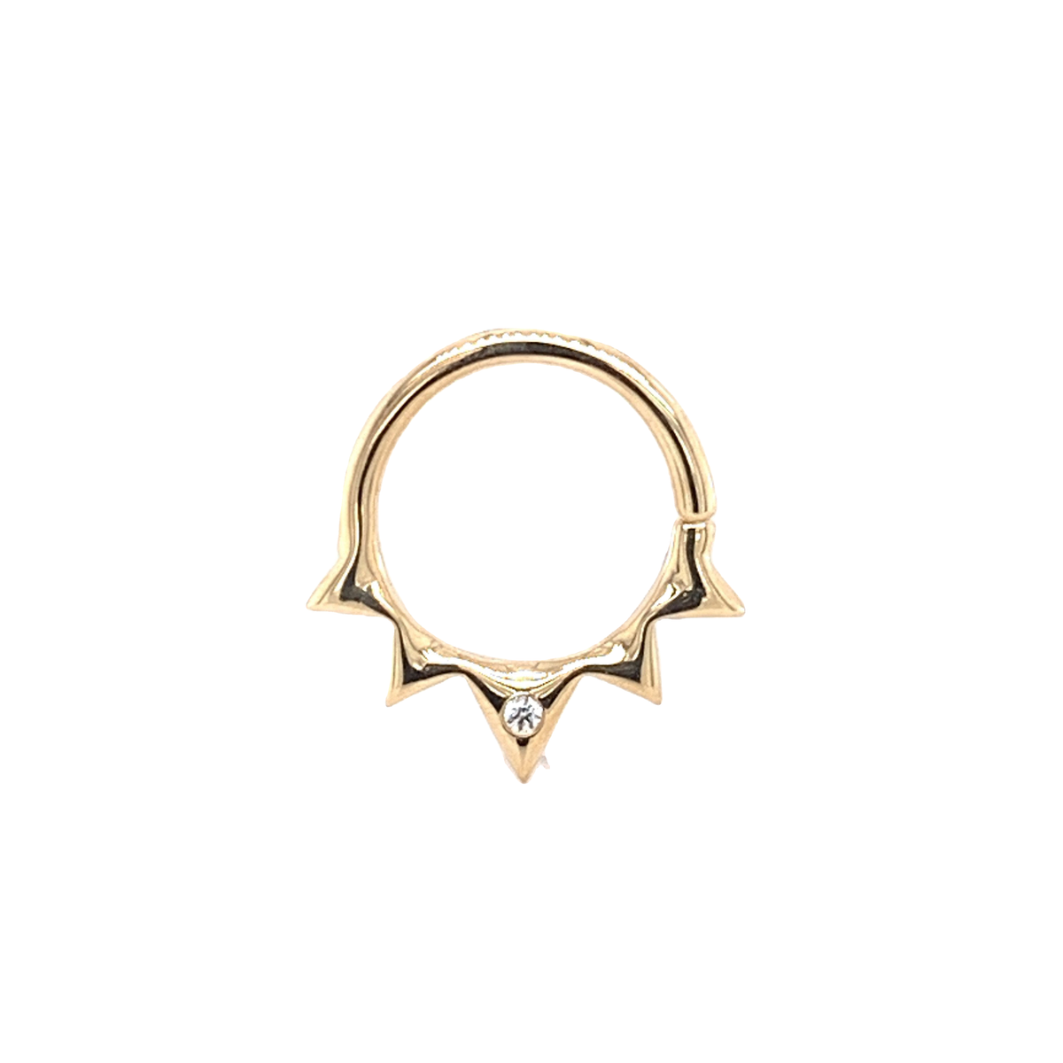 Junipurr 14ct Gold Starfire CZ Seam Ring - Isha Body Jewellery