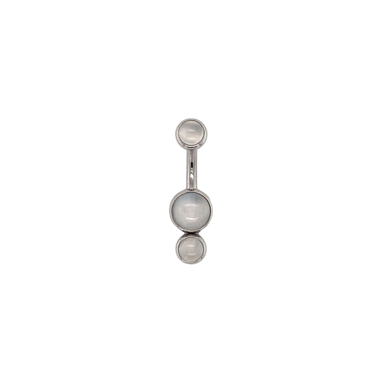 Titanium Natural Moonstone Cabochon Gem Curved Barbell Navel Bars