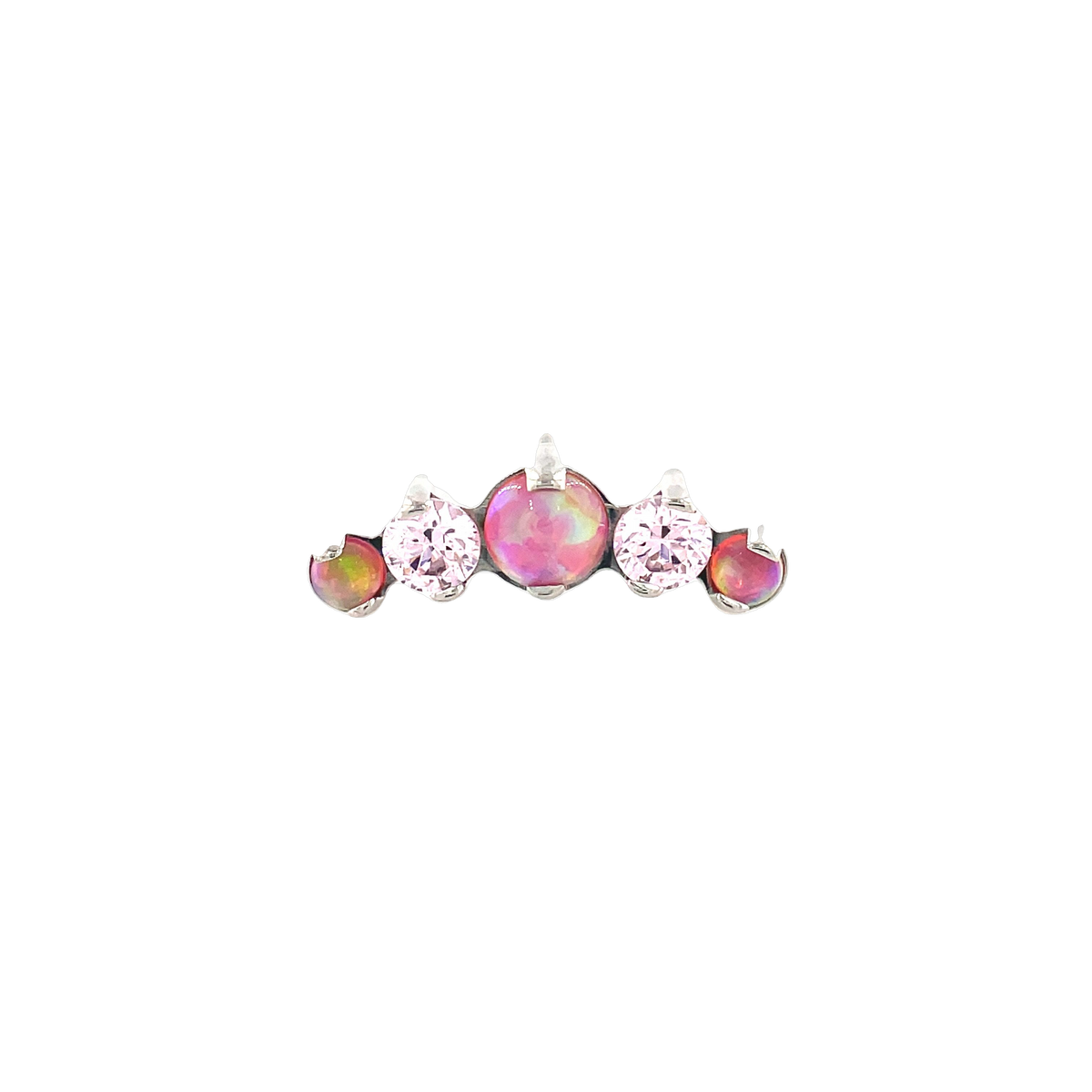 Industrial Strength Odyssey Pink Opal Mini Prium End - Isha Body Jewellery