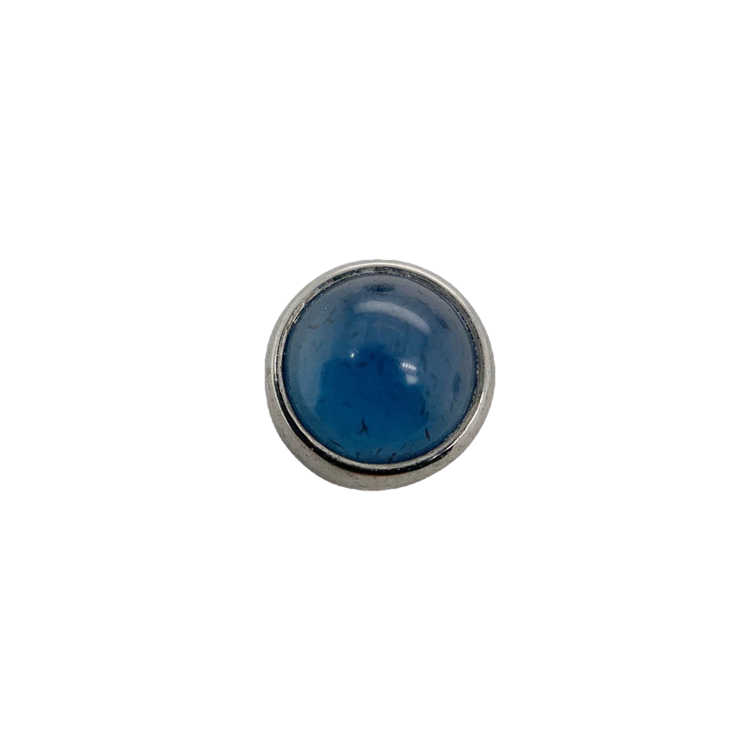 Titanium Flat Back Blue Agate Cabochon End Attachment