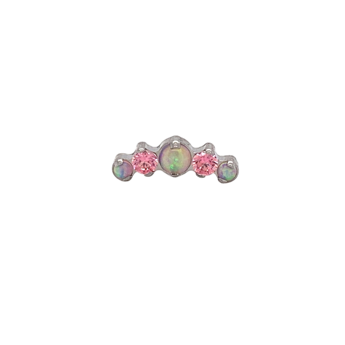 Odyssey Mini Prium Pink Opal End Threadless - Isha Body Jewellery