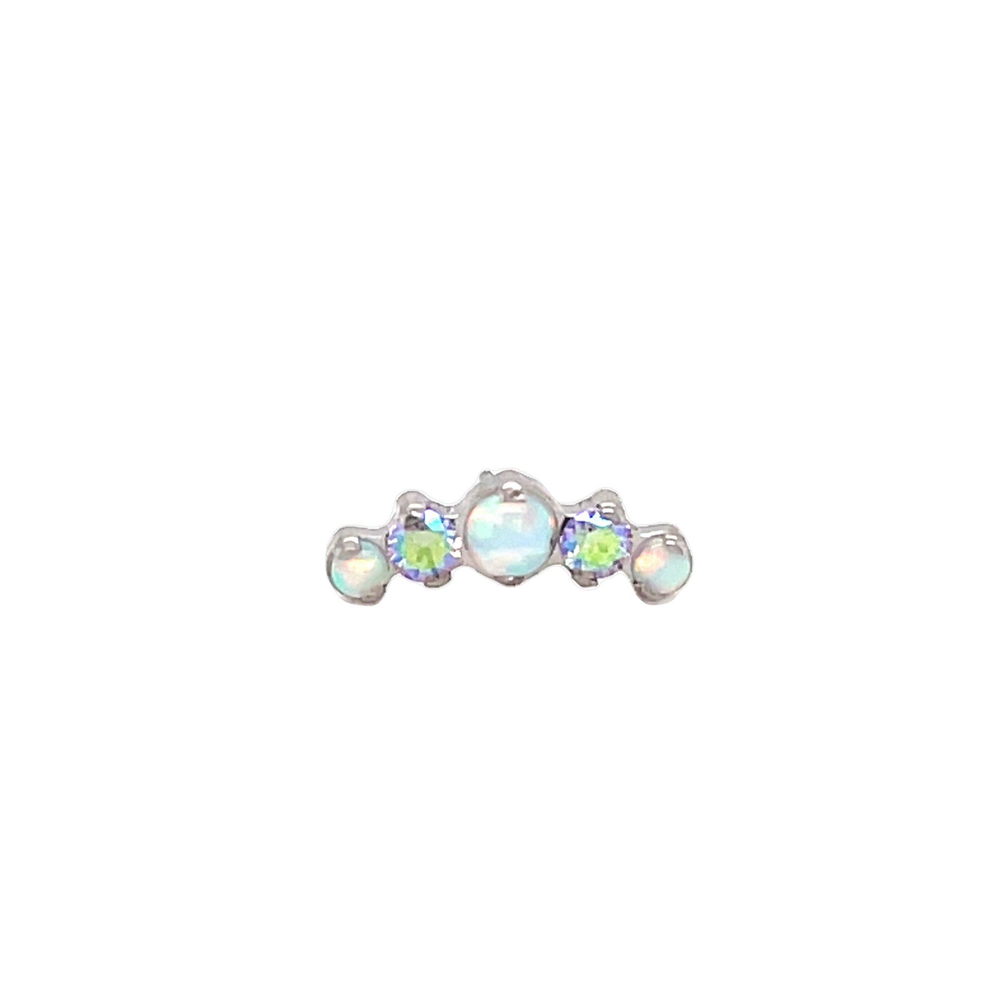 Industrial Strength Odyssey Prium in white opal and shine cz from isha body jewellery