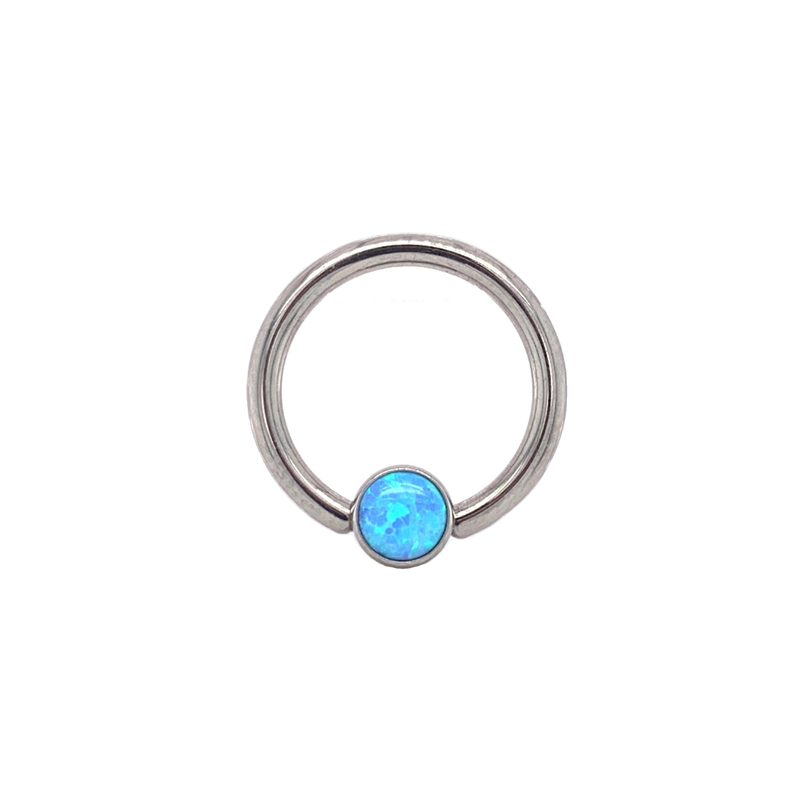 Titanium Sky Blue Opal Cabochon Captive Bead Attachment