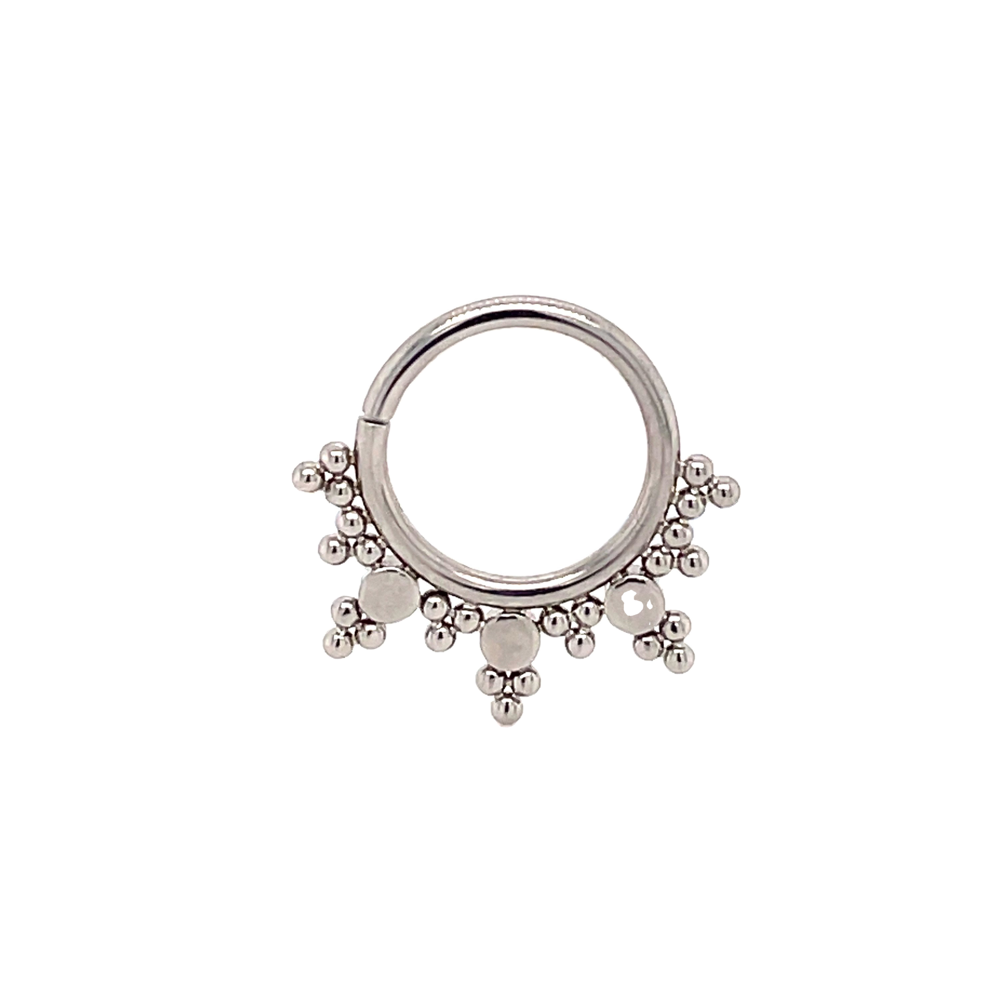 LeRoi Haute Couture Bijoux Niobium White CZ Seam Ring - Isha Body Jewellery