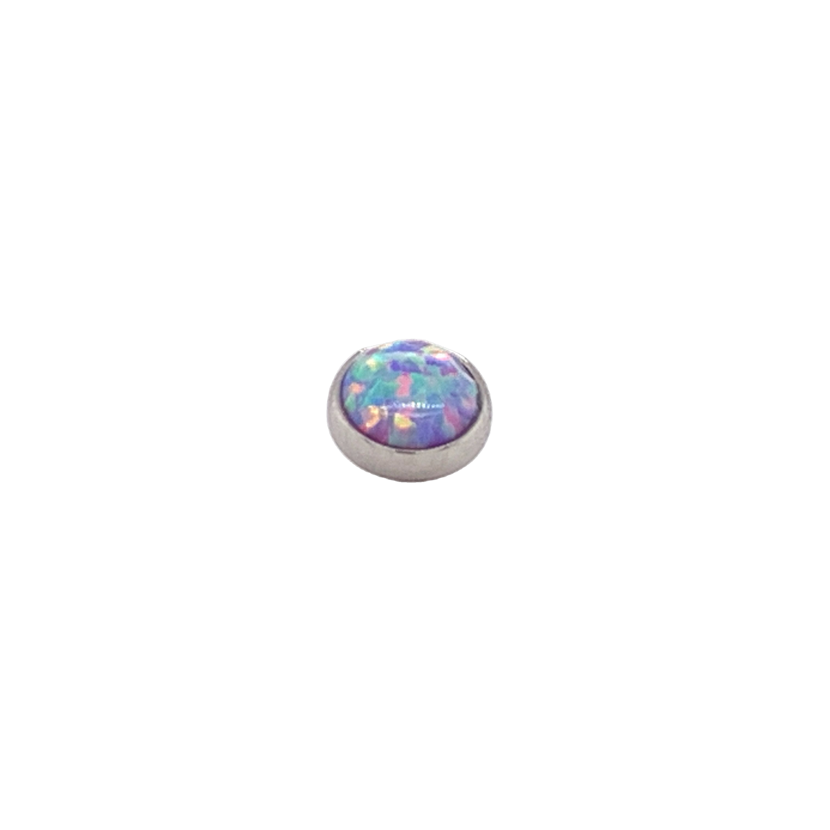 Titanium Light Lavender Opal Cabochon Gem End - Isha Body Jewellery
