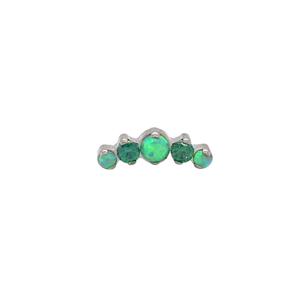 Odyssey Mini Prium Lime Green Opal End Threadless - Isha Body Jewellery