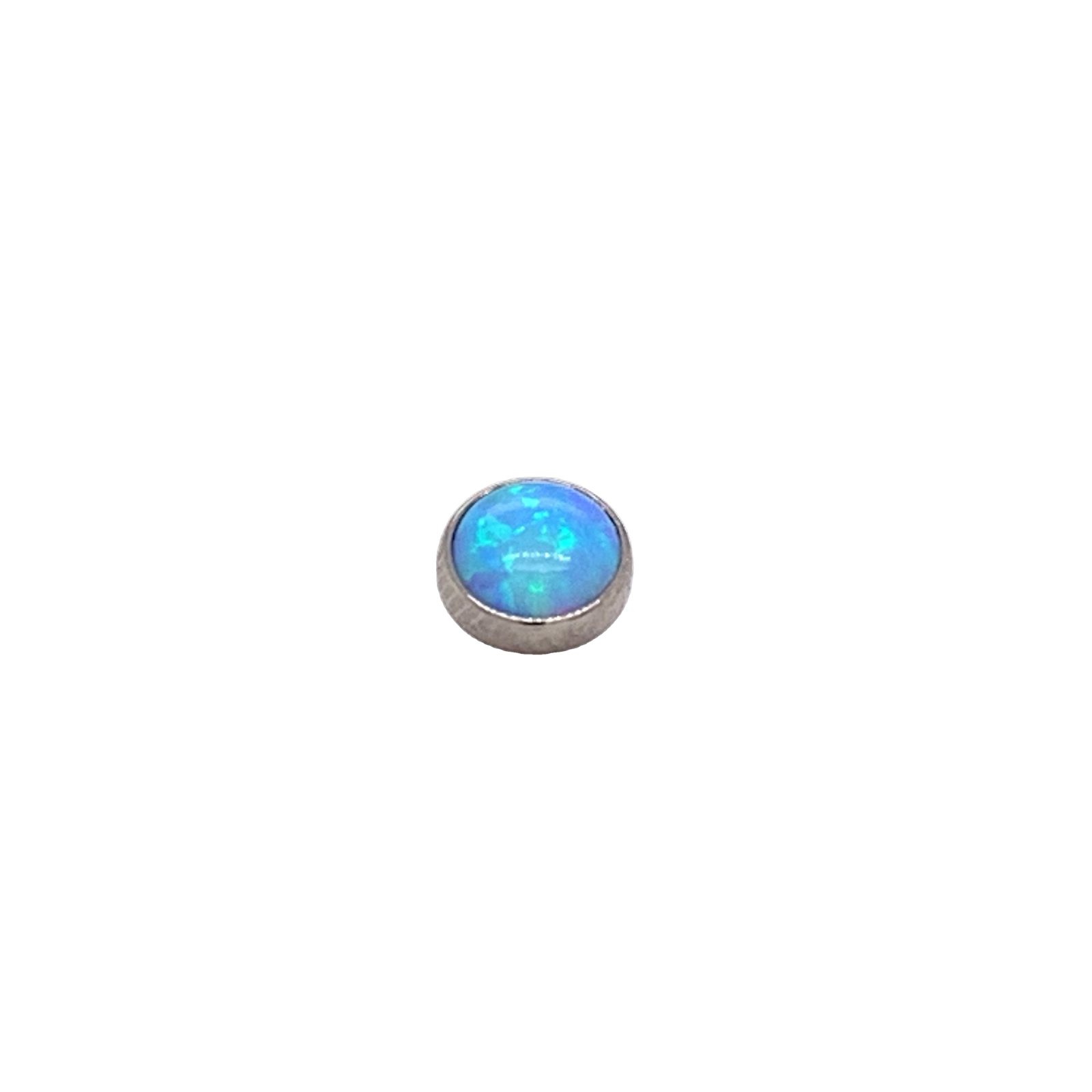 Titanium Sky Blue Opal Cabochon Gem End - Isha Body Jewellery