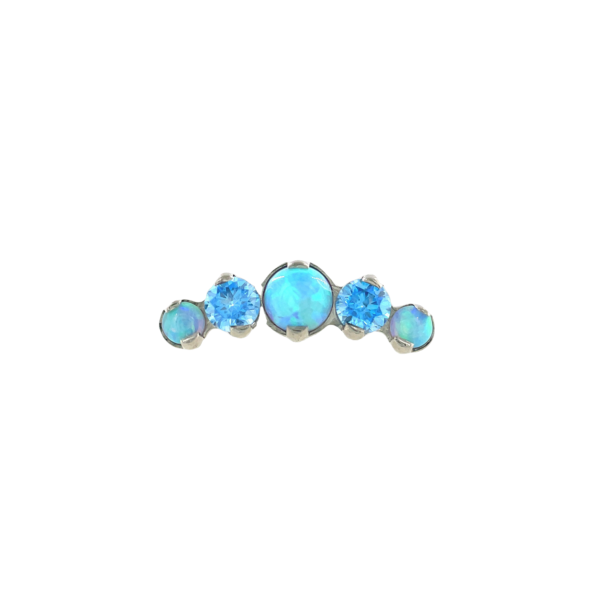 Industrial Strength Odyssey Sky Blue Opal Mini Prium End - Isha Body Jewellery