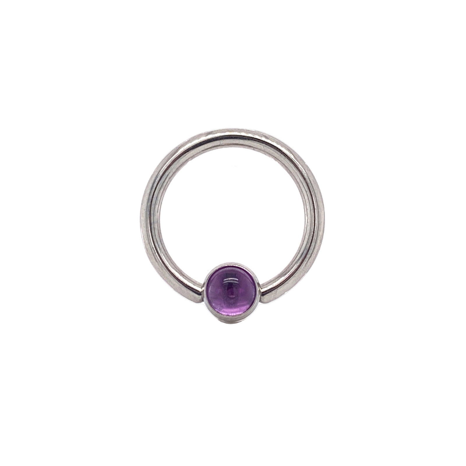 Titanium Amethyst Cabochon Gem Captive Bead Attachment