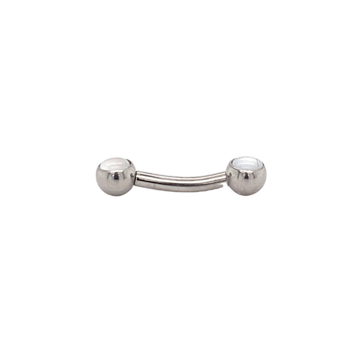 Neometal Side Set Moonstone Cabochon Curved Barbell Threadless Ms / 2.5Mm 6.4Mm 1/4