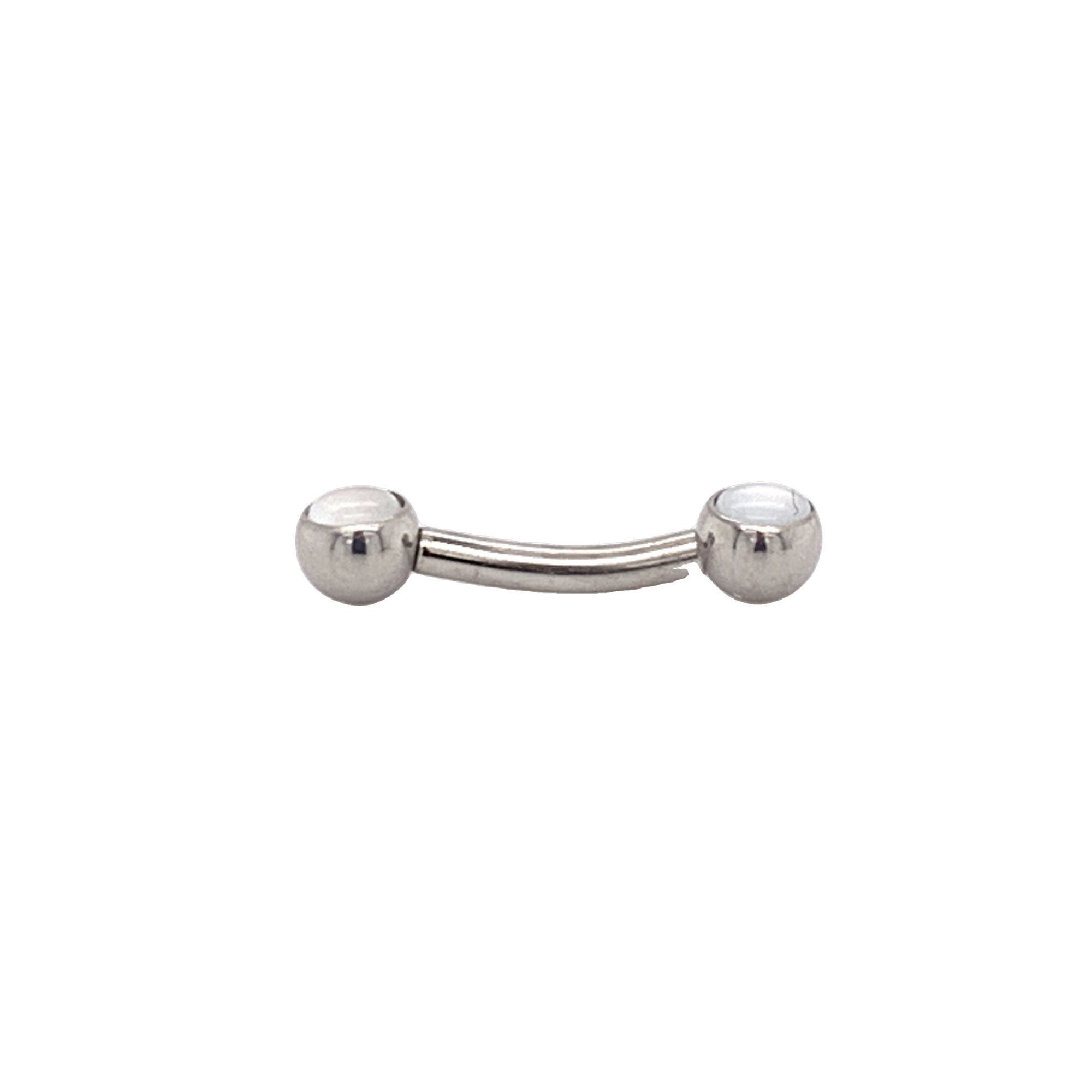 Neometal Side Set Moonstone Cabochon Curved Barbell Threadless Ms / 2.5Mm 7.9Mm 5/16