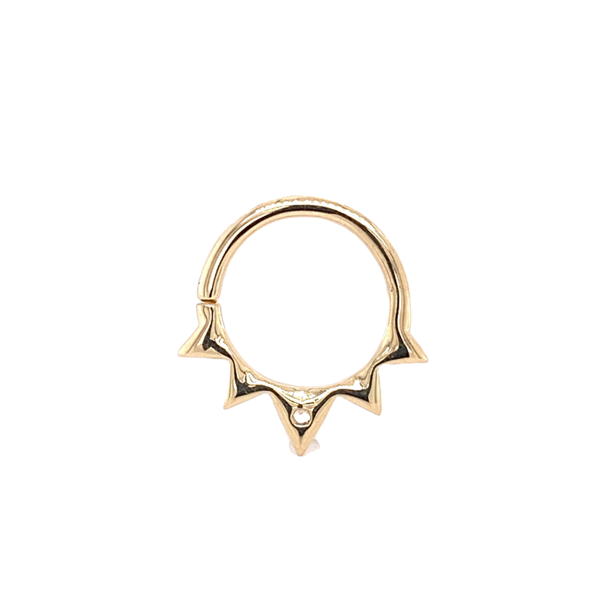 Junipurr 14ct Gold Starfire CZ Seam Ring - Isha Body Jewellery