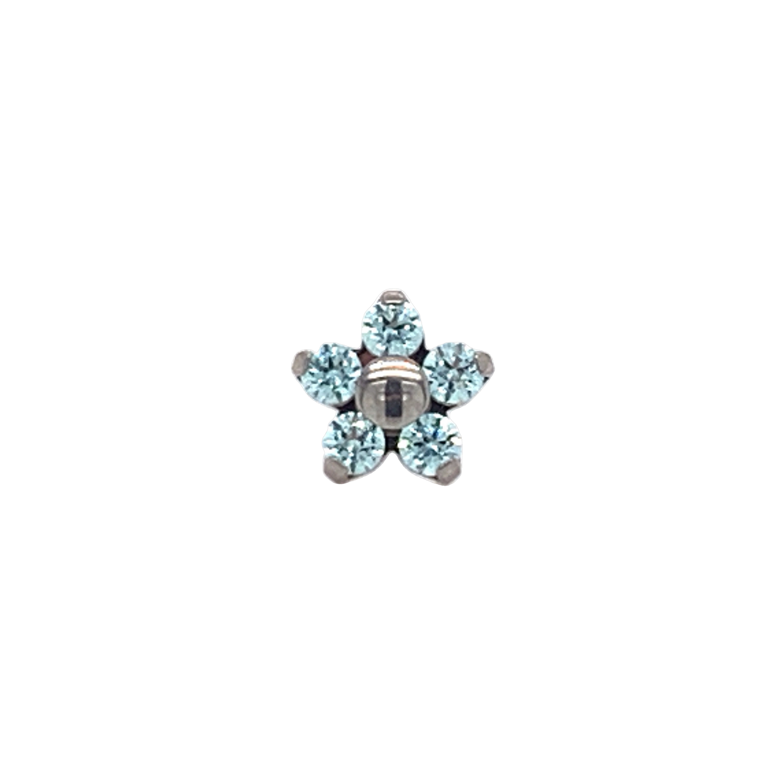 Neometal Frosty Mint Cz Flower End Threadless Attachment