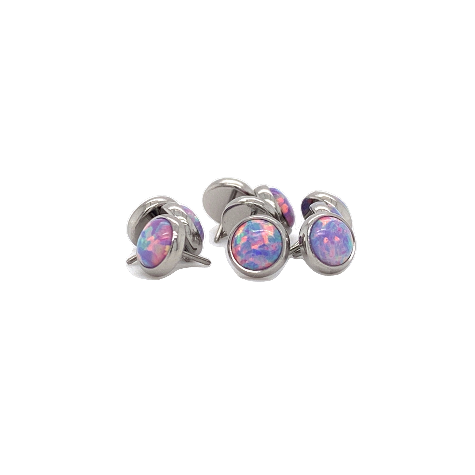 Titanium Light Lavender Opal Cabochon End Threadless Attachment