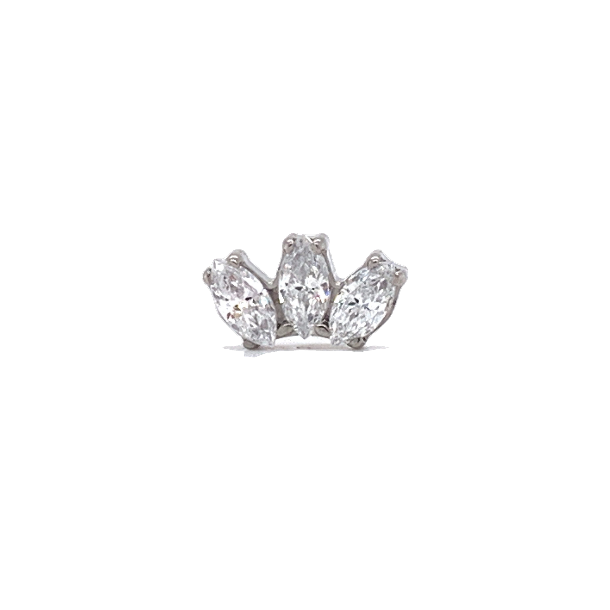 Odyssey Marquise Faceted Gem End White Cz Wcz / 4Mm X 2Mm Attachment