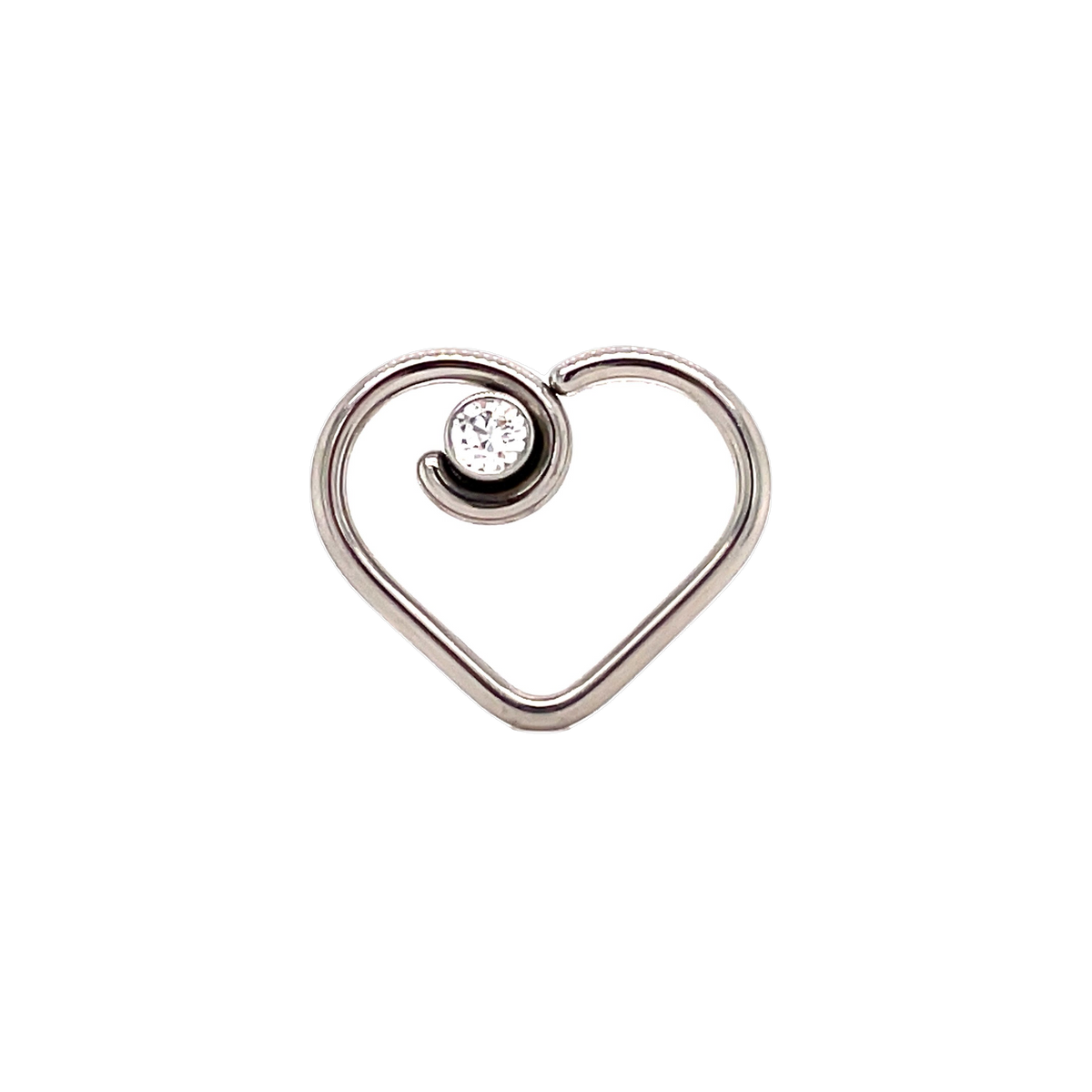 LeRoi Niobium Divine White CZ Heart - Isha Body Jewellery