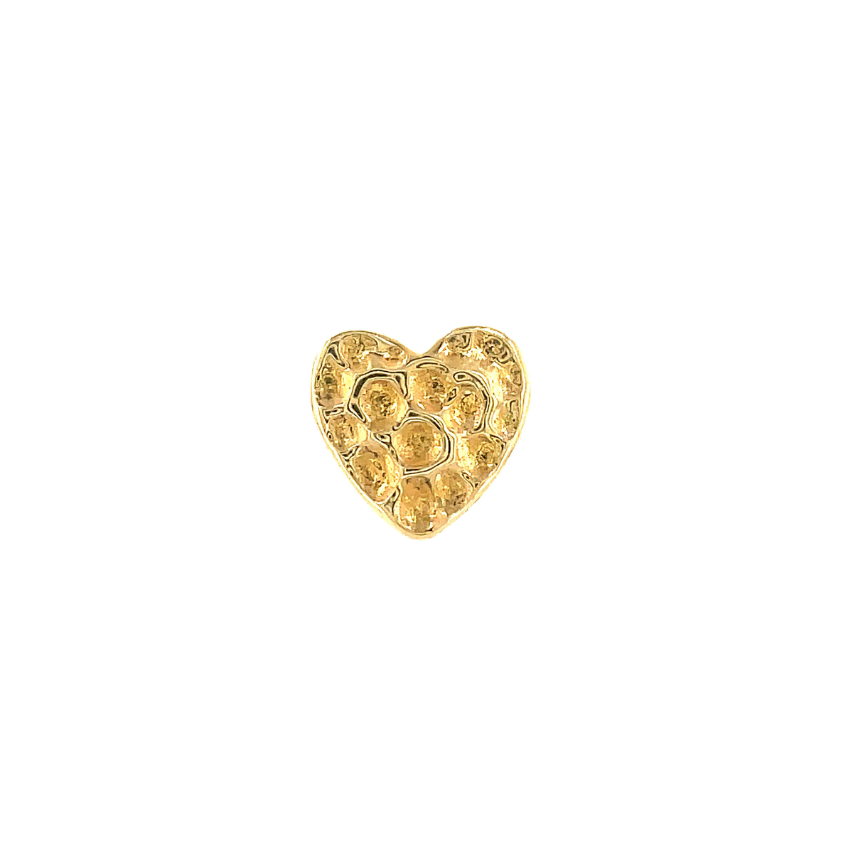 Junipurr 14ct Gold Hammered Heart End - Isha Body Jewellery