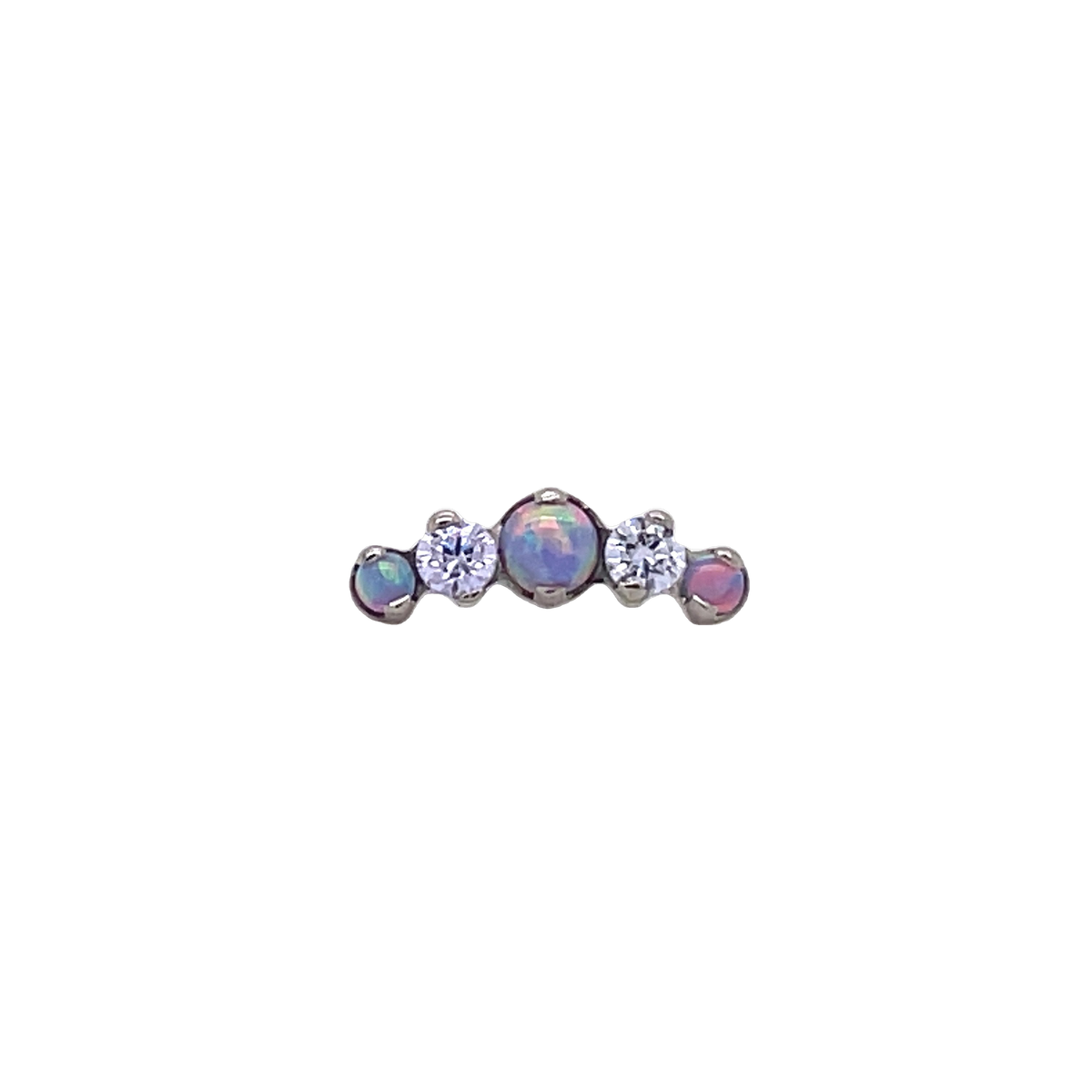Industrial Strength Odyssey Mini Prium Light Lavender Opal &amp; CZ End - Isha Body Jewellery