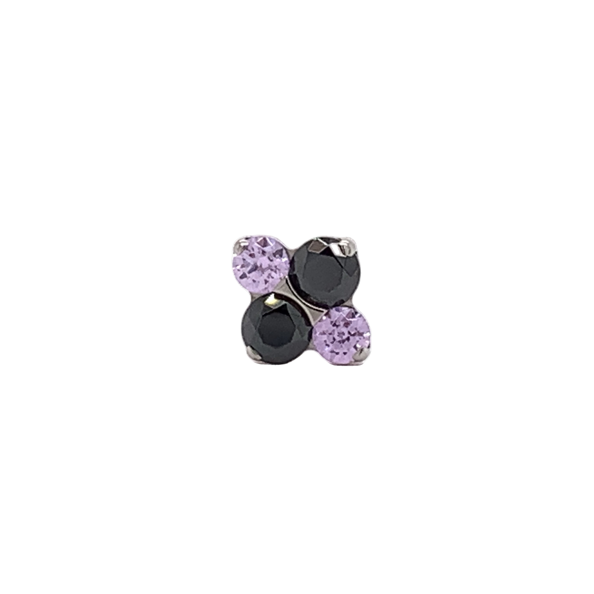 industrial strength lavender and black cz north star  available at isha body jewellery 