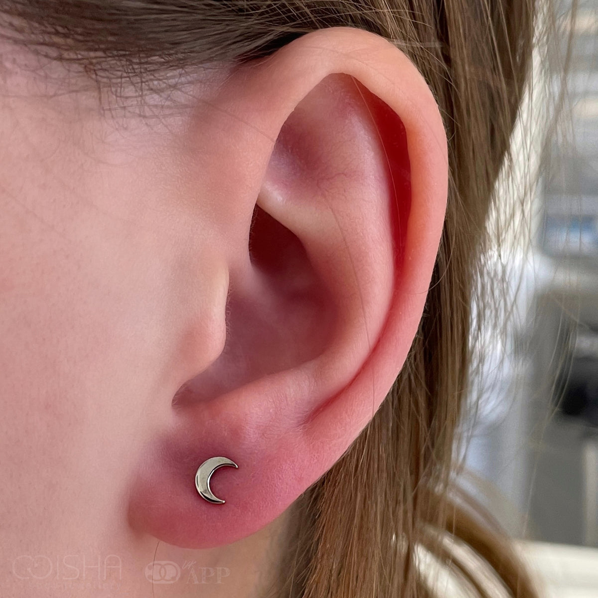 Anatometal Titanium Moon End Isha Body Jewellery