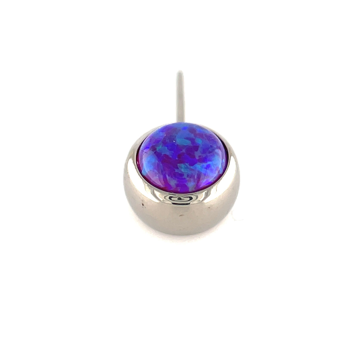 NeoMetal Nipple Bar with Purple Opal Gems THREADLESS