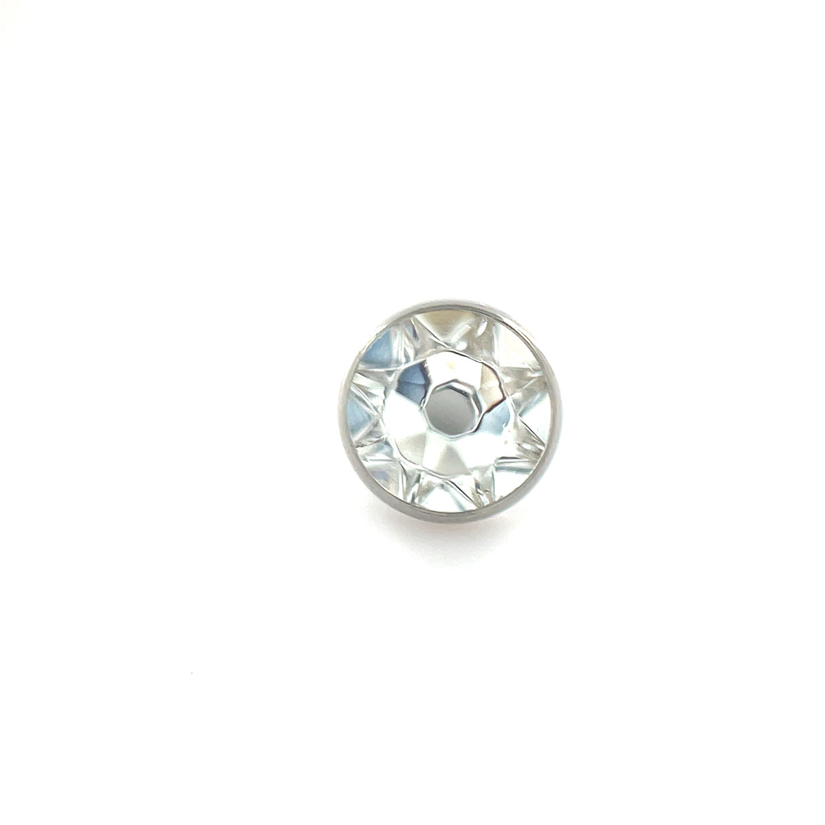 Anatometal Titanium Flat Bottom CZ Gem End