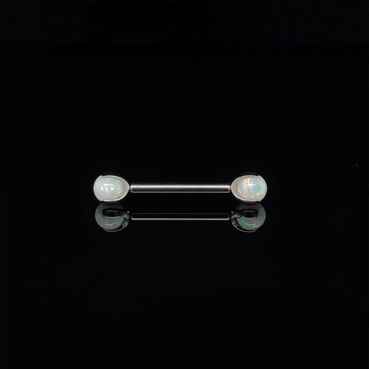 Industrial Strength Titanium White Opal Barbell