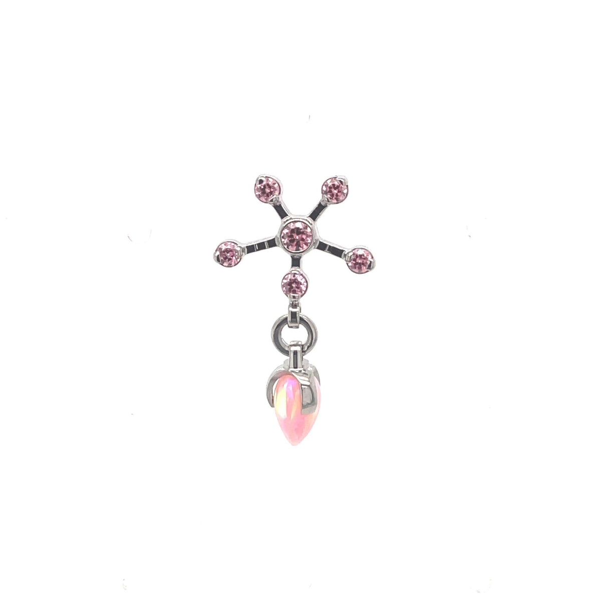Industrial Strength Sputnik &amp; Dragon Egg Opal Dangle End - Isha Body Jewellery