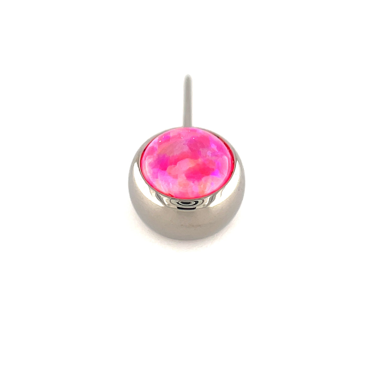NeoMetal Side Set Hot Pink Opal Gem End