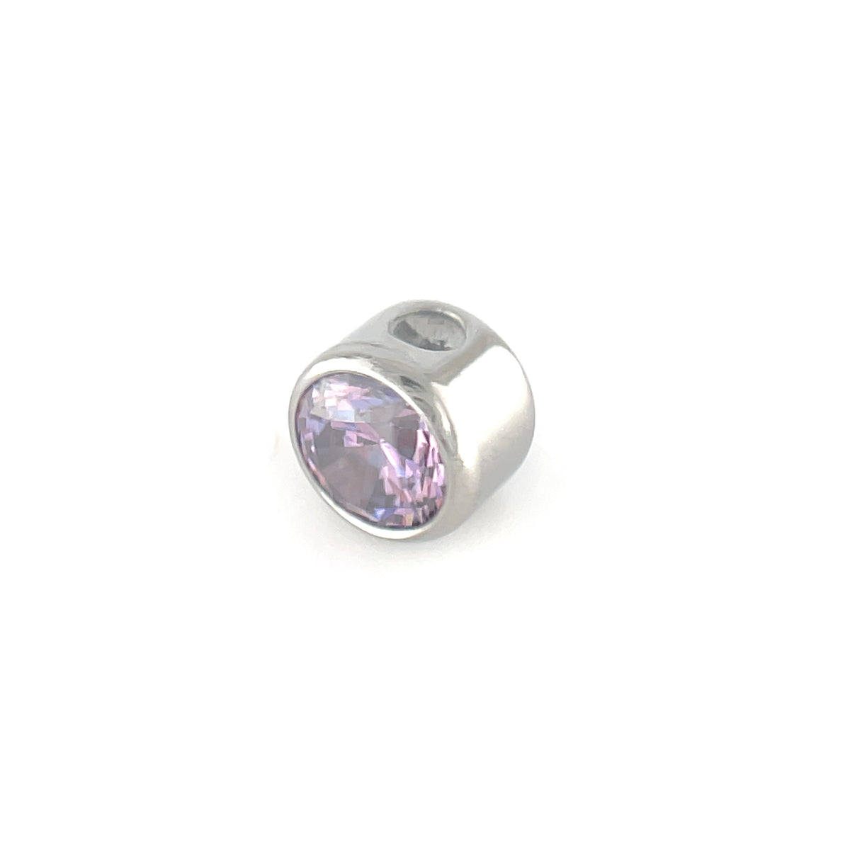 Industrial Strength Titanium Fancy Purple CZ Gem Captive Bead Ring