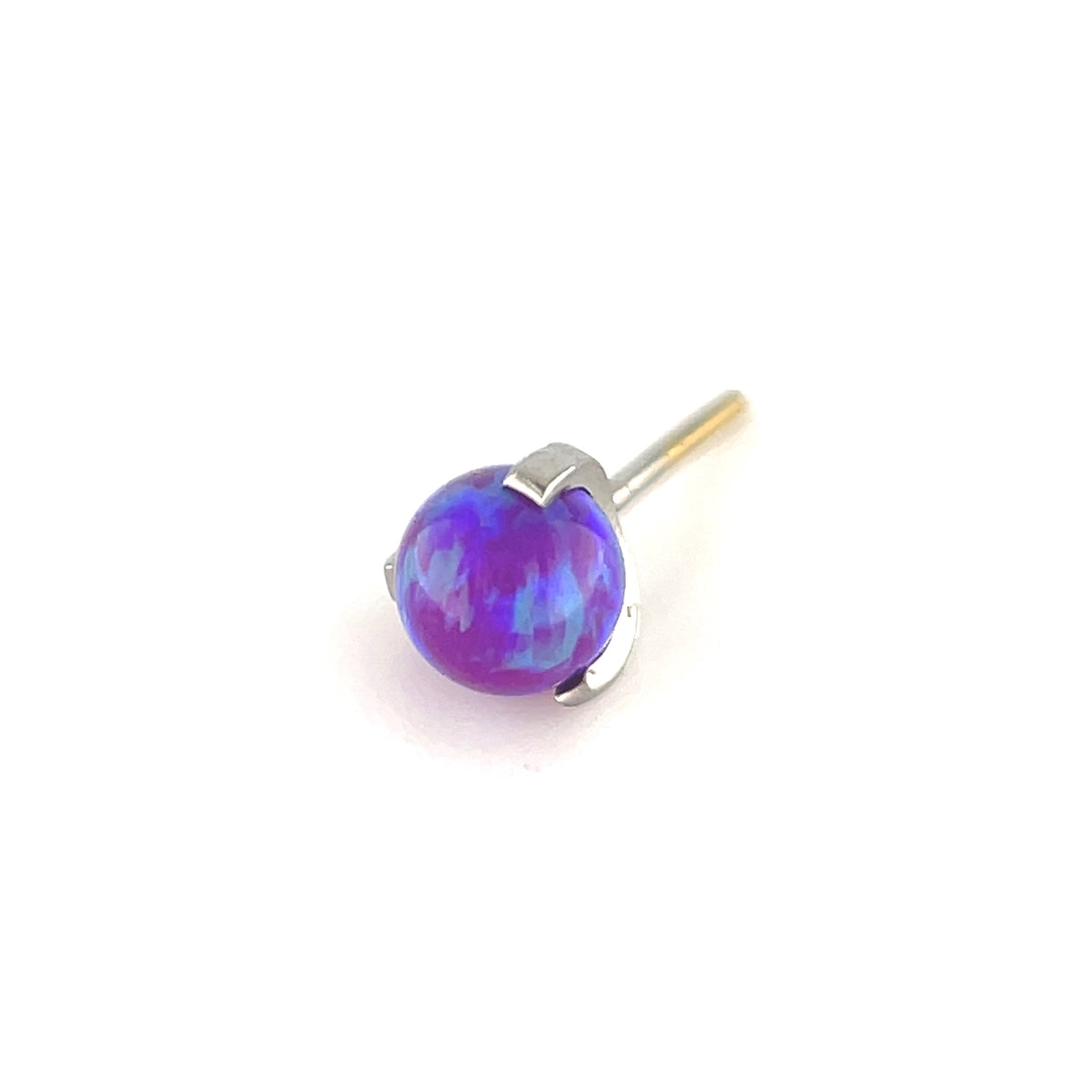 Anatometal Titanium Prong Set Purple Opal Orb Threadless
