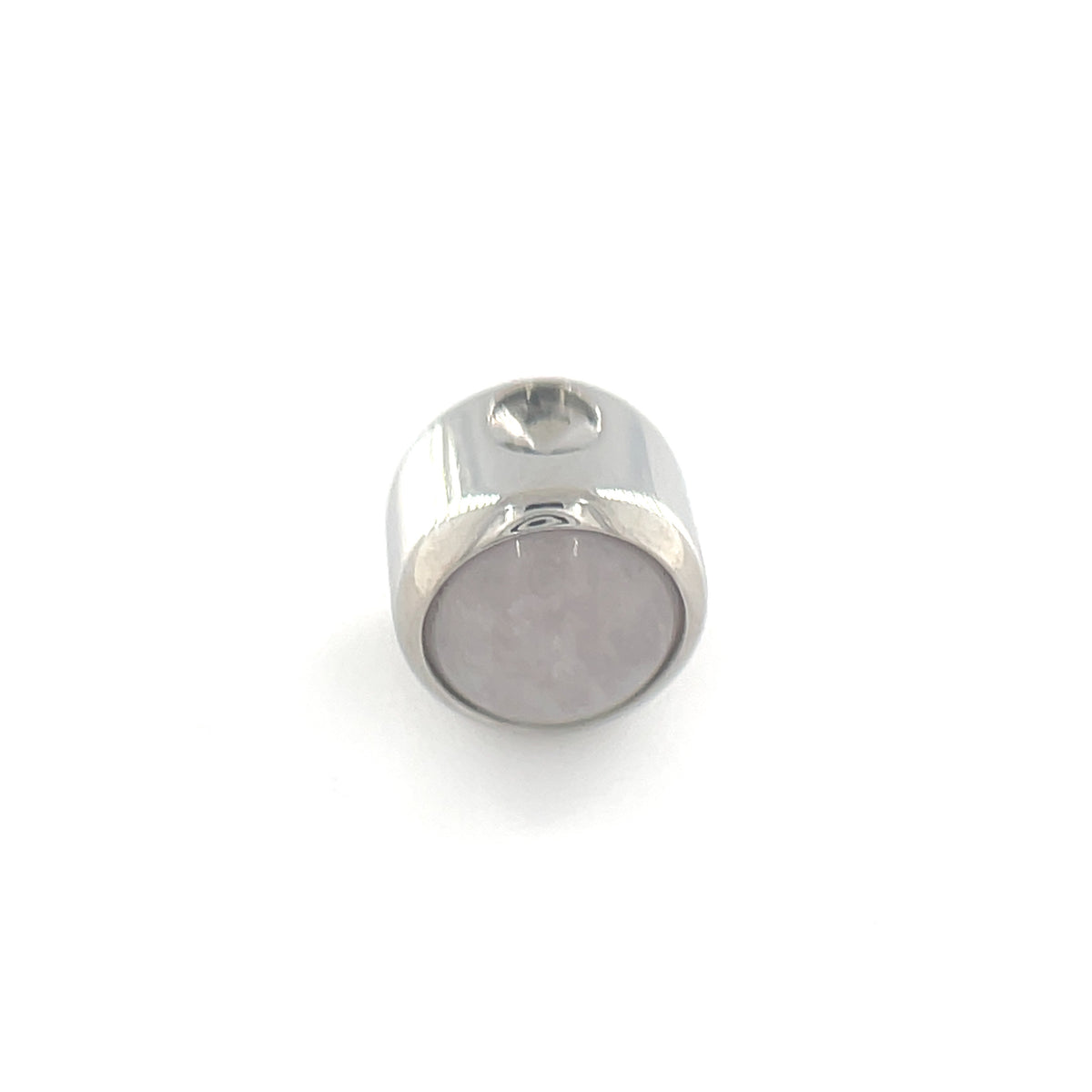 Industrial Strength Titanium Rose Quartz Gem Captive Bead Ring