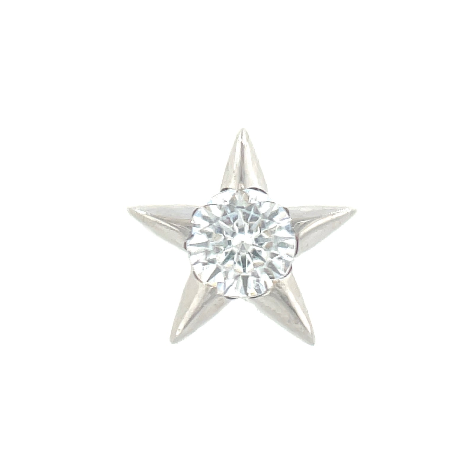 anatometal titanium star with swarovski insert threadless end at isha body jewellery 