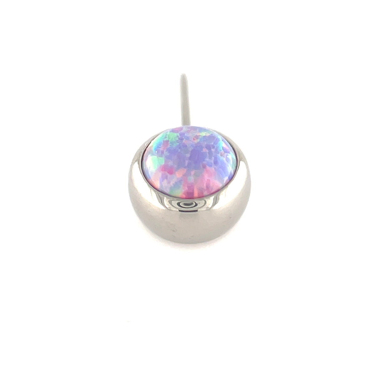 NeoMetal Nipple Bar with Lavender Opal Gems THREADLESS