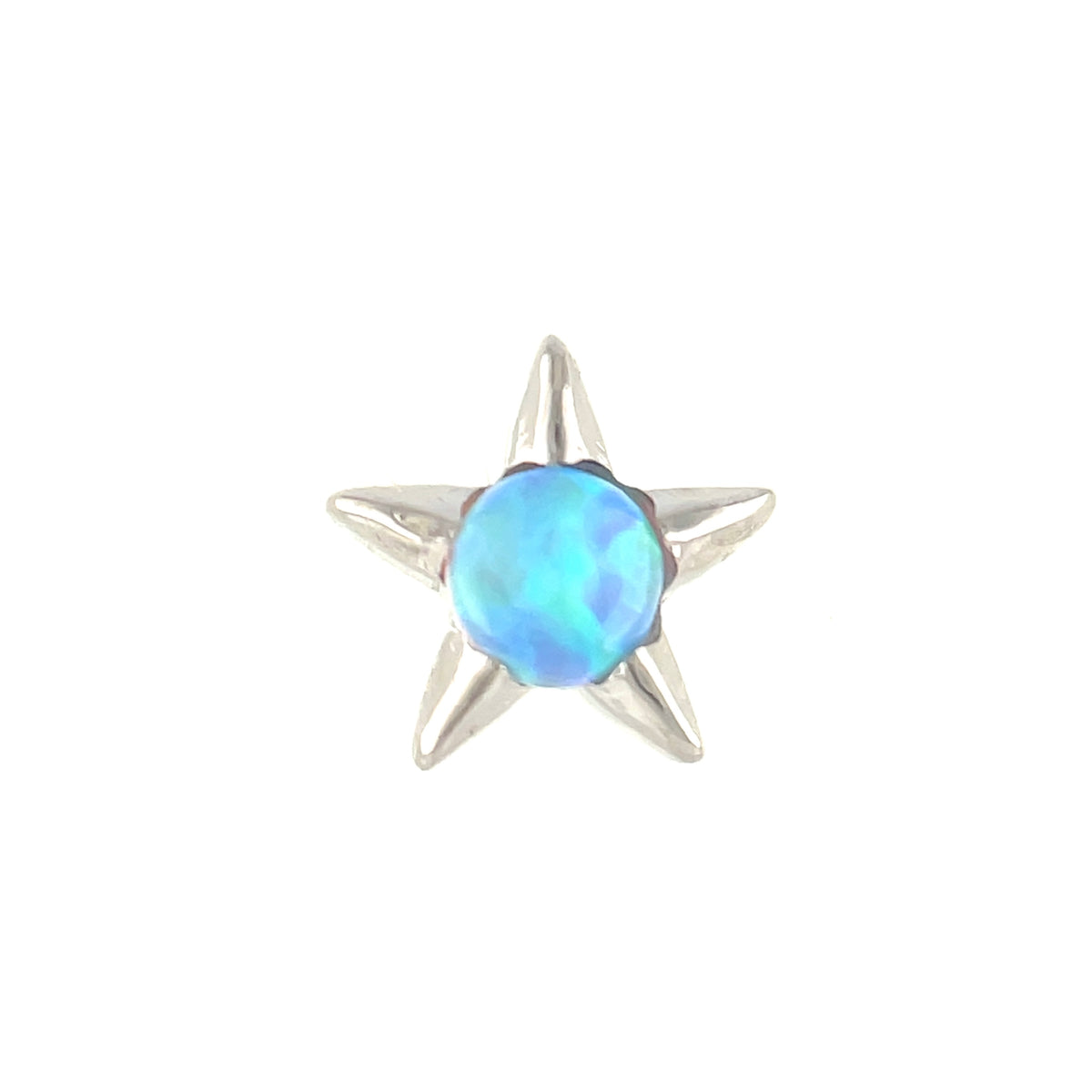 Anatometal Titanium Light Blue Opal Star End Threadless