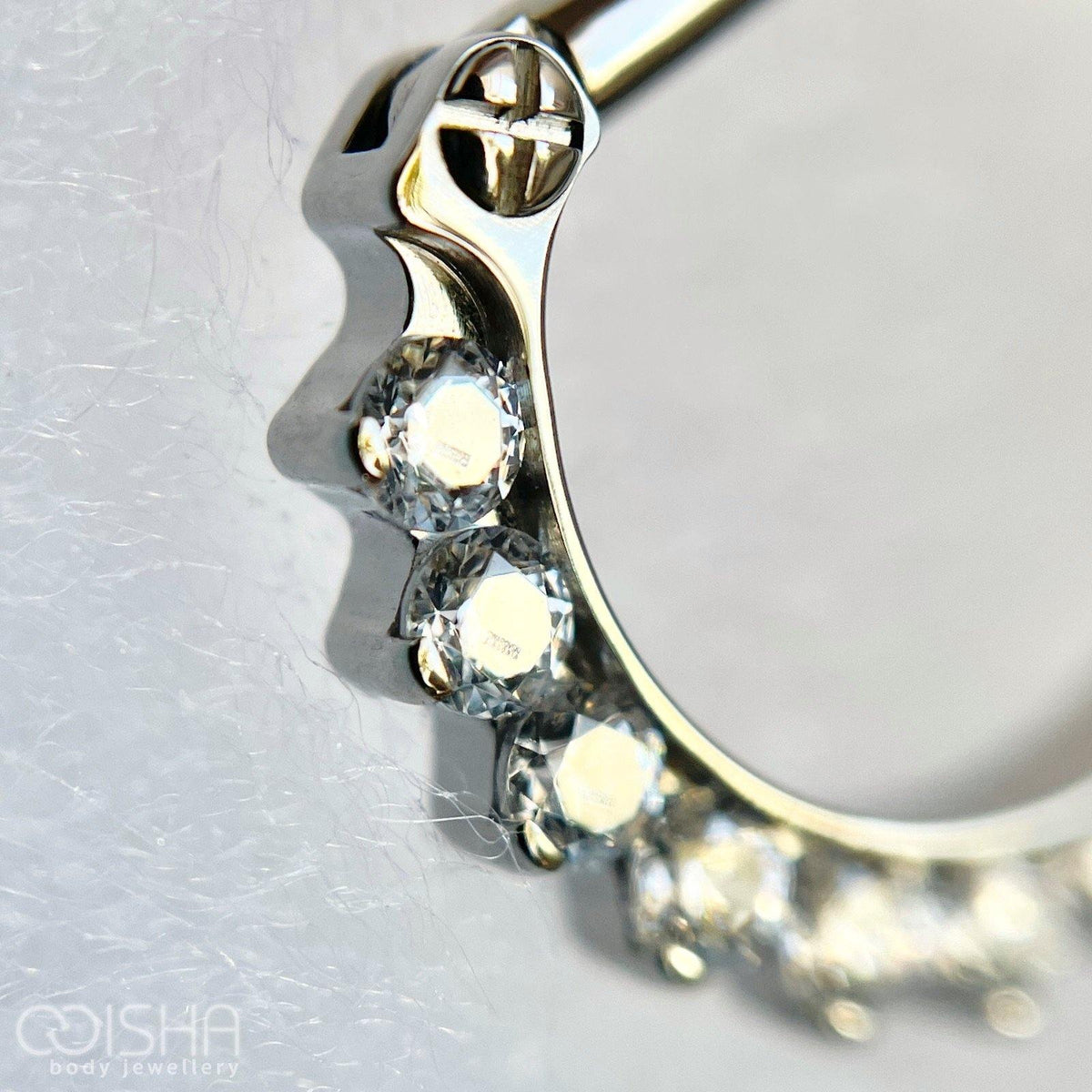 Industrial Strength Odyssey Prong Set Faceted Gem Clicker - Isha Body Jewellery