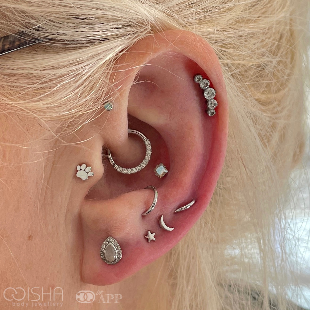 white-gold-ear-curation-isha-body-jewellery